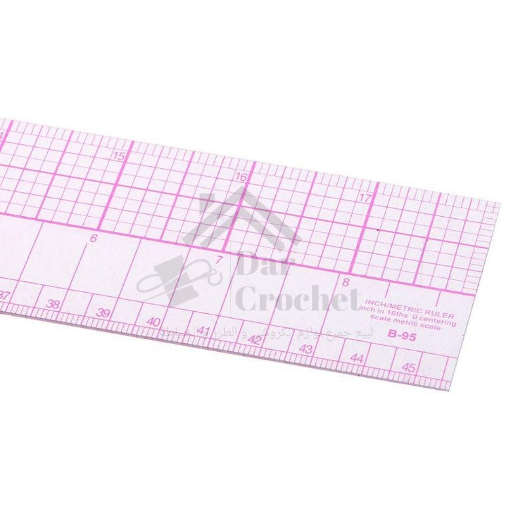 Metric and Imperial Plastic Ruler (45cm, with Compass) | Darcrochet